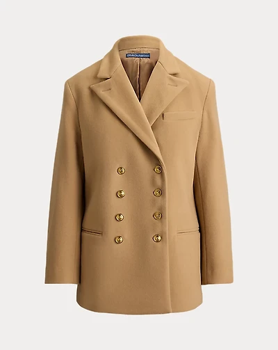 Double-Breasted Wool Melton Blazer