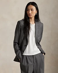 Wool-Blend Flannel Blazer