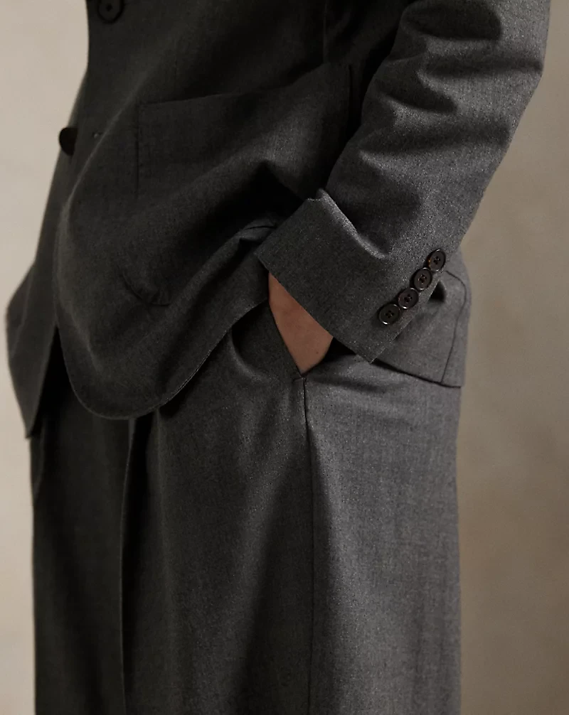 Wool-Blend Flannel Blazer