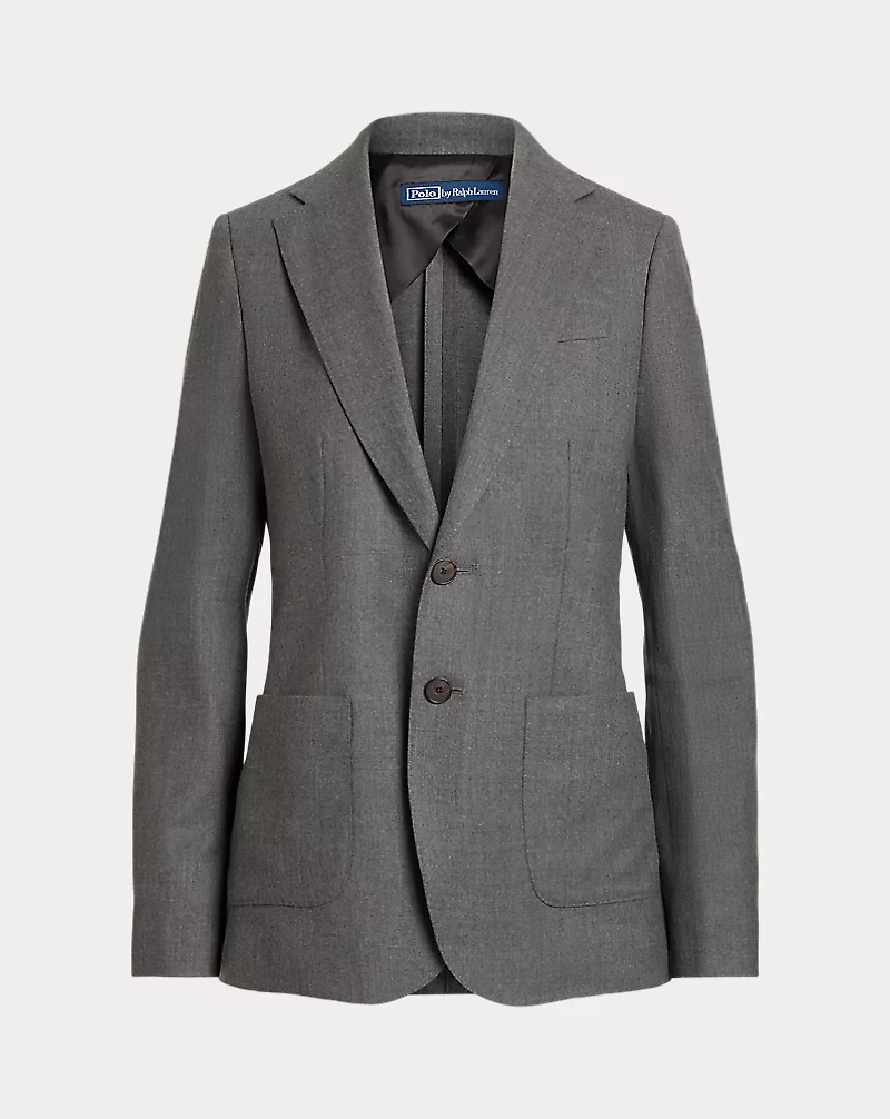 Wool-Blend Flannel Blazer