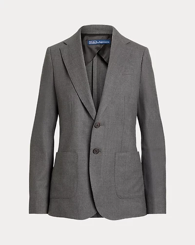 Wool-Blend Flannel Blazer