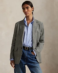 Glen Check Linen Tweed Blazer