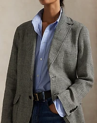 Glen Check Linen Tweed Blazer