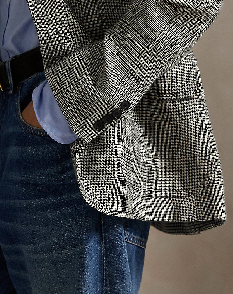 Glen Check Linen Tweed Blazer