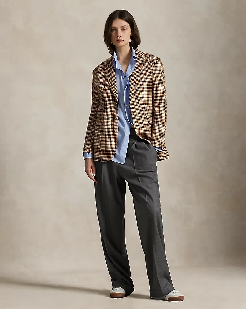 Plaid Linen Blazer