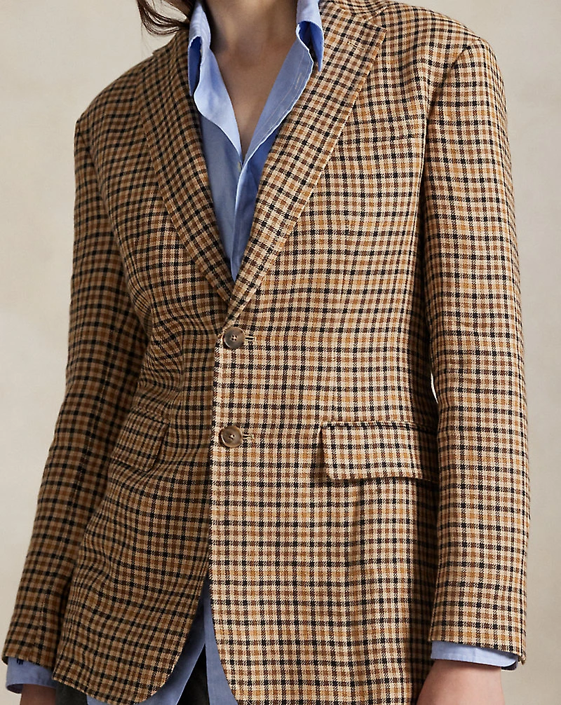 Plaid Linen Blazer