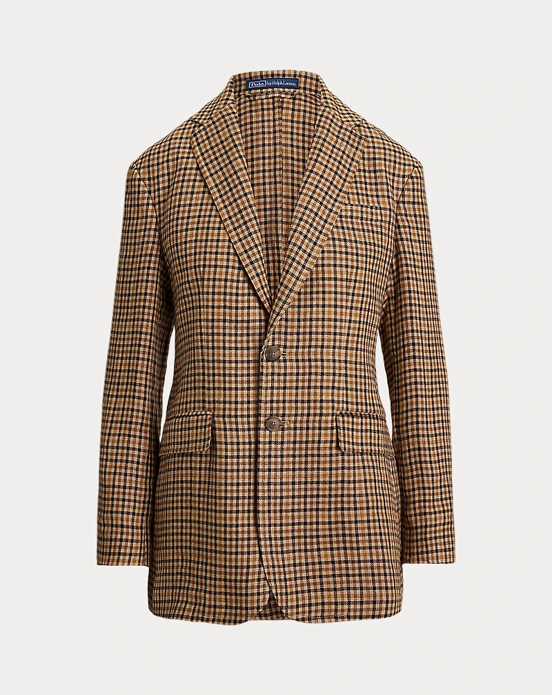 Plaid Linen Blazer