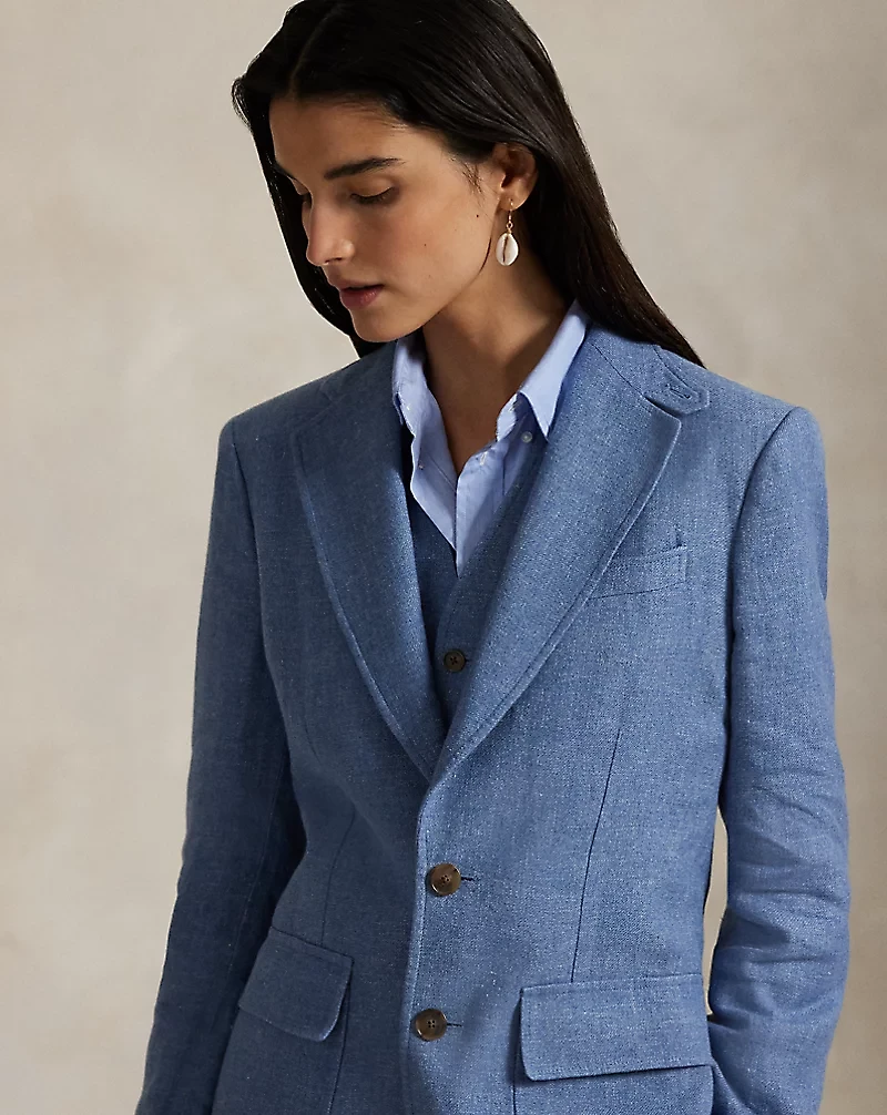 Linen-Cotton Twill Blazer