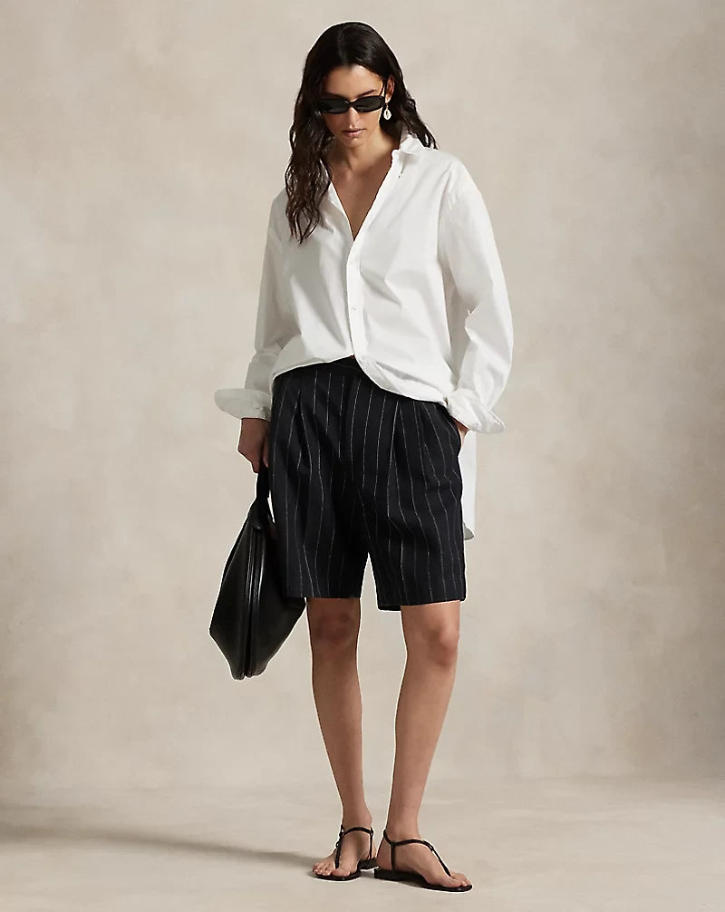 Long Pinstripe Hemp Short