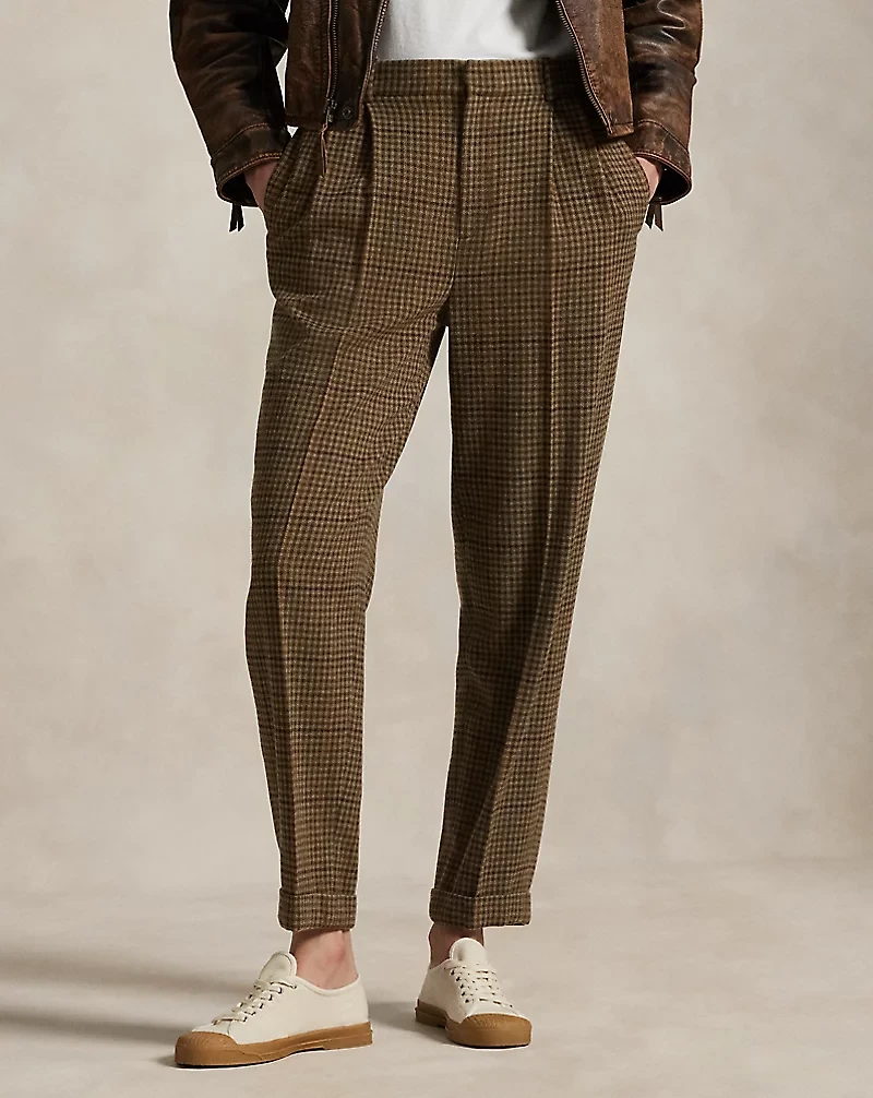 Wool Pleated Tapered Pant