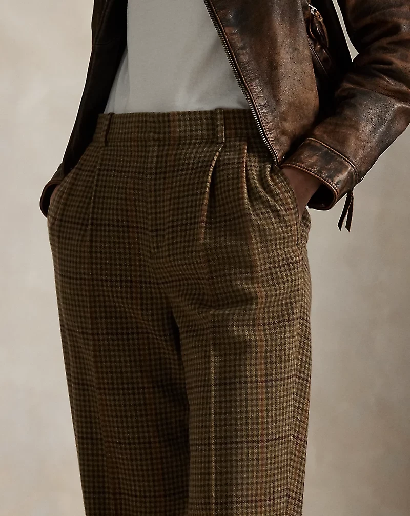 Wool Pleated Tapered Pant