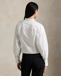 Cropped Cotton Poplin Tuxedo Shirt