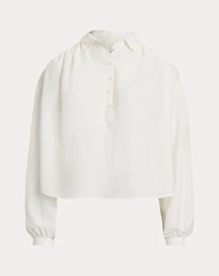 Pleated Cotton-Silk Blouse