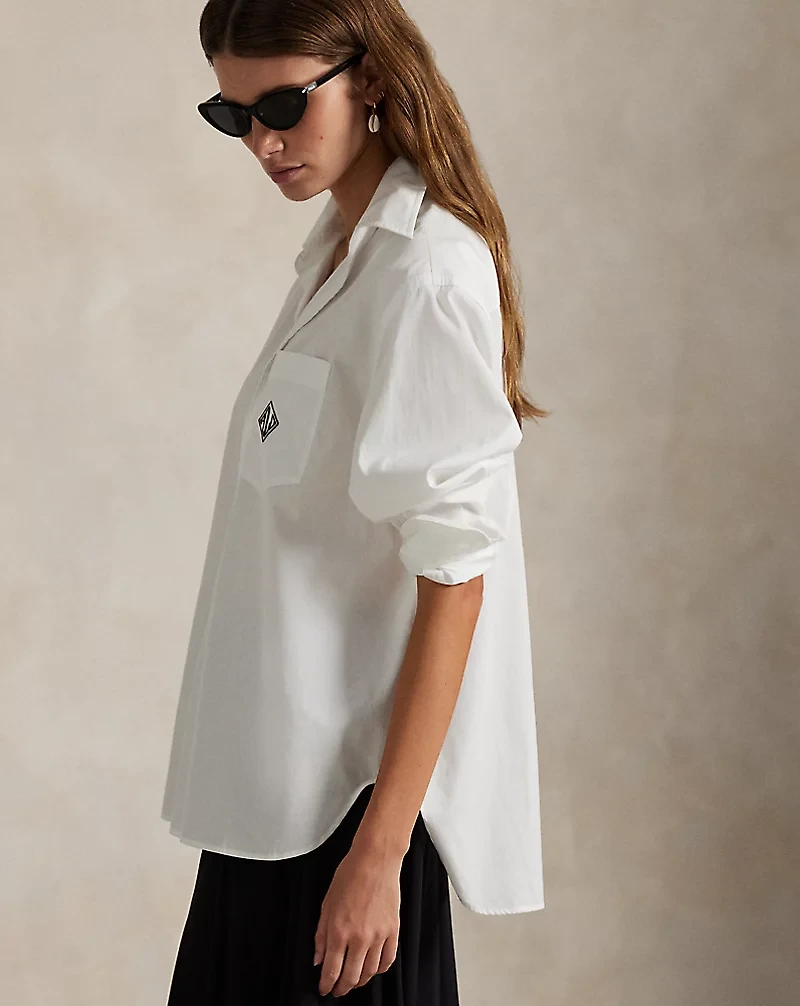Oversize Fit Logo Cotton Shirt