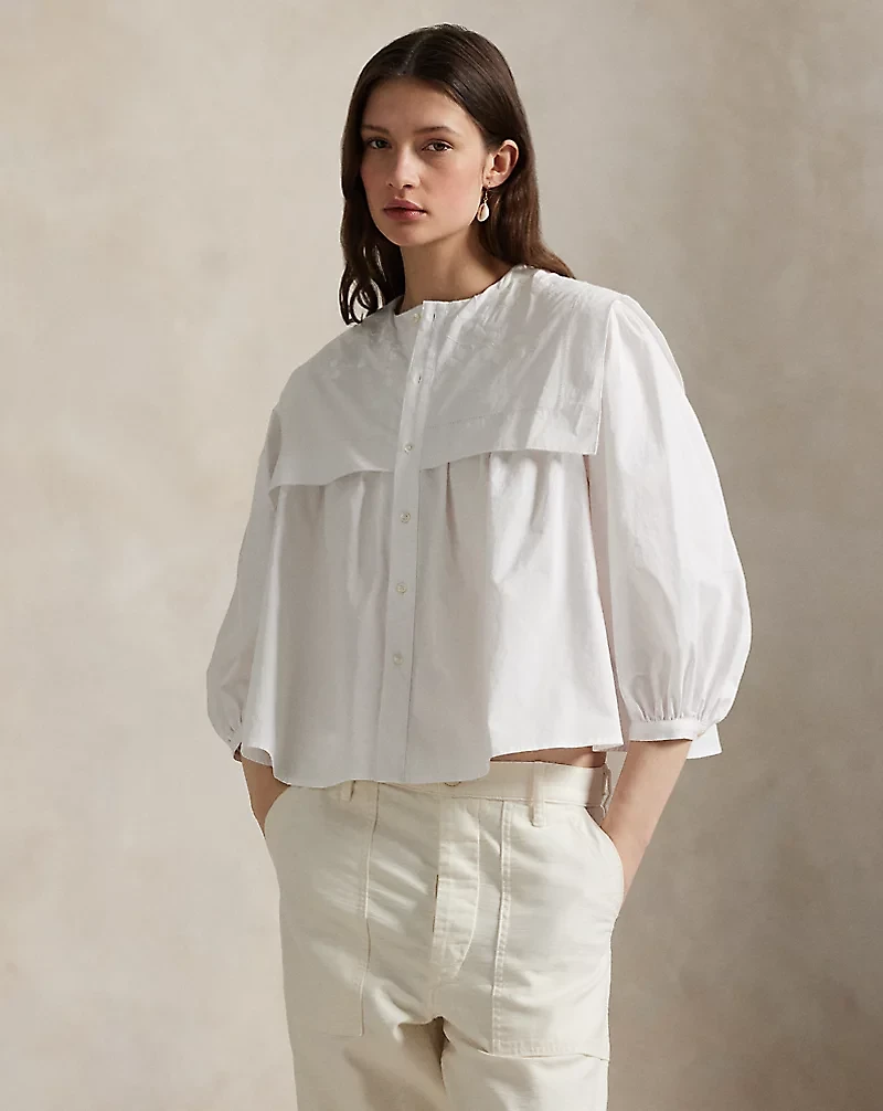 Bib Cotton Poplin Shirt