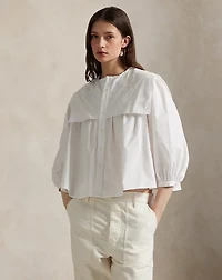 Bib Cotton Poplin Shirt