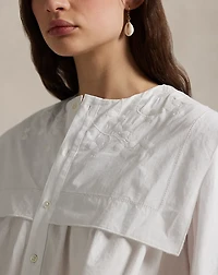 Bib Cotton Poplin Shirt