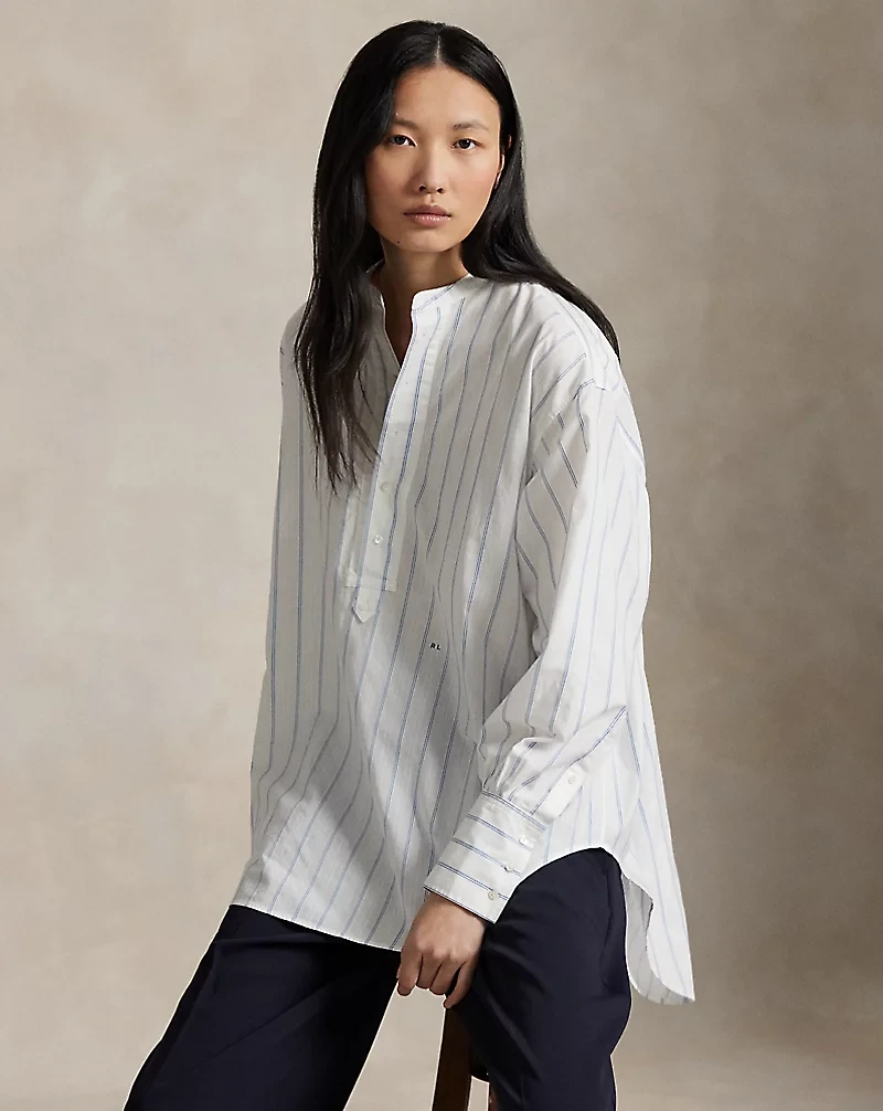 Striped Cotton Dobby Top