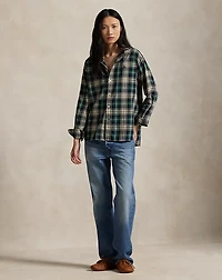 Relaxed Fit Plaid Cotton Shirt
