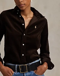 Stretch Slim Fit Cotton Corduroy Shirt