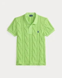 Cable-Knit Cotton Polo Shirt