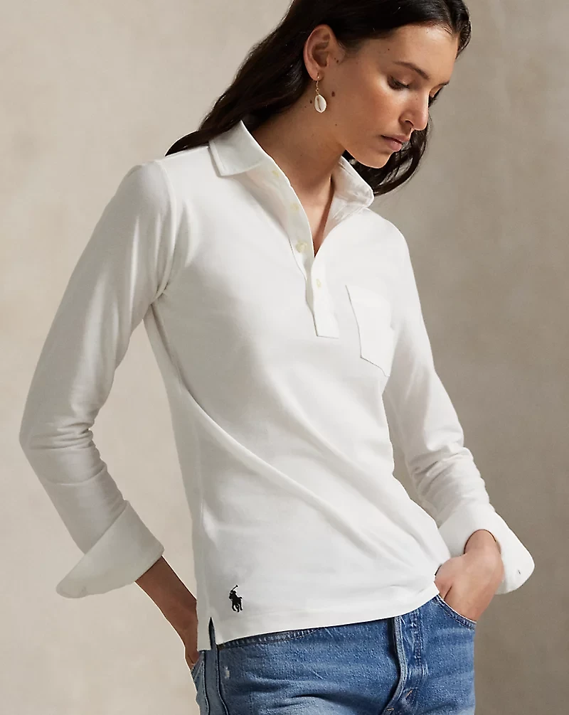 Slim Fit Pocket Mesh Polo Shirt