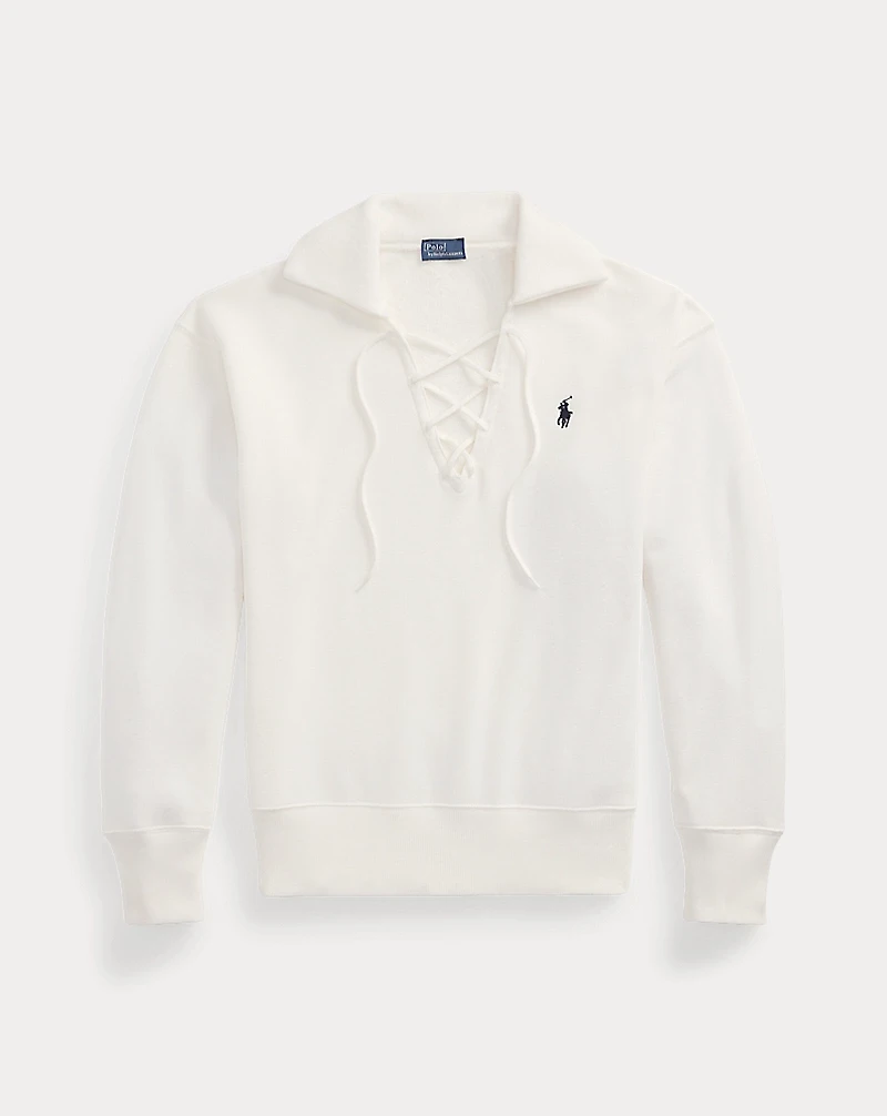 Lightweight Fleece Lace-Up Pullover