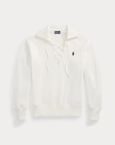Lightweight Fleece Lace-Up Pullover