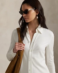 Buttoned Knit Maxi Shirtdress