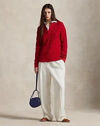 Cable-Knit Cotton Rugby Shirt
