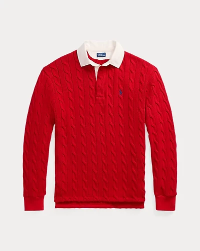 Cable-Knit Cotton Rugby Shirt