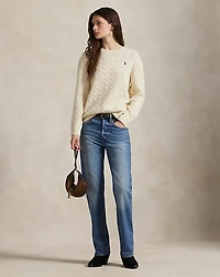 Cable Wool-Cashmere Crewneck Sweater