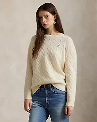 Cable Wool-Cashmere Crewneck Sweater