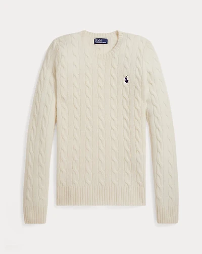 Cable Wool-Cashmere Crewneck Sweater