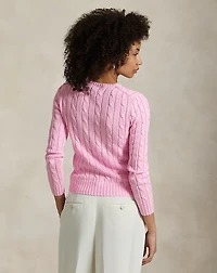 Cable-Knit Cotton Crewneck Sweater