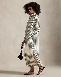 Striped Silk-Blend Shirtdress