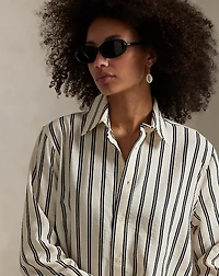 Striped Silk-Blend Shirtdress