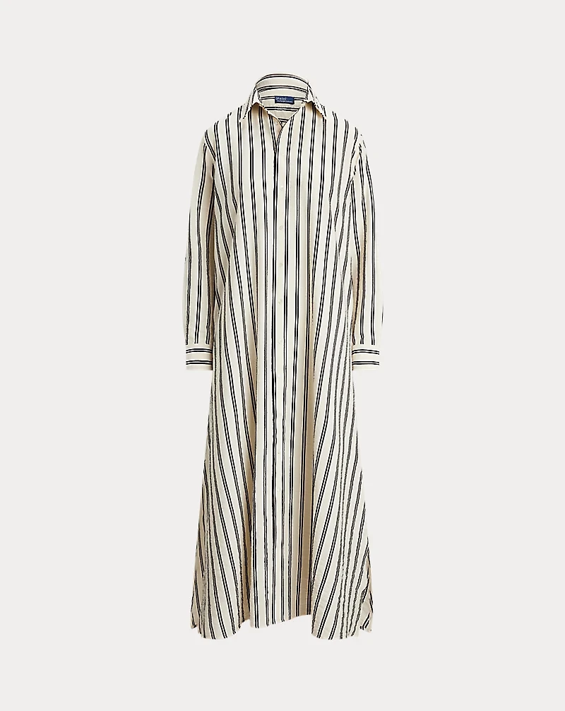 Striped Silk-Blend Shirtdress