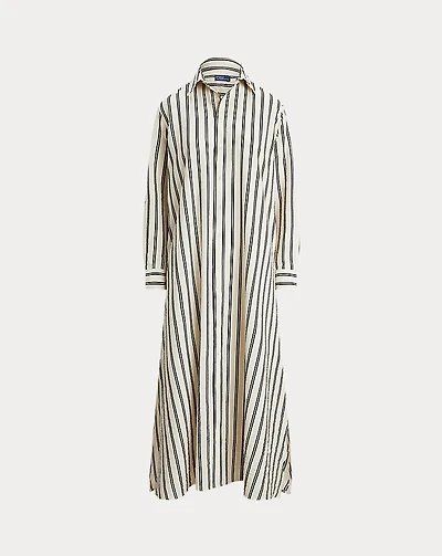 Striped Silk-Blend Shirtdress