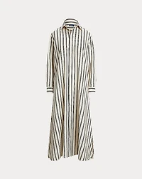 Striped Silk-Blend Shirtdress