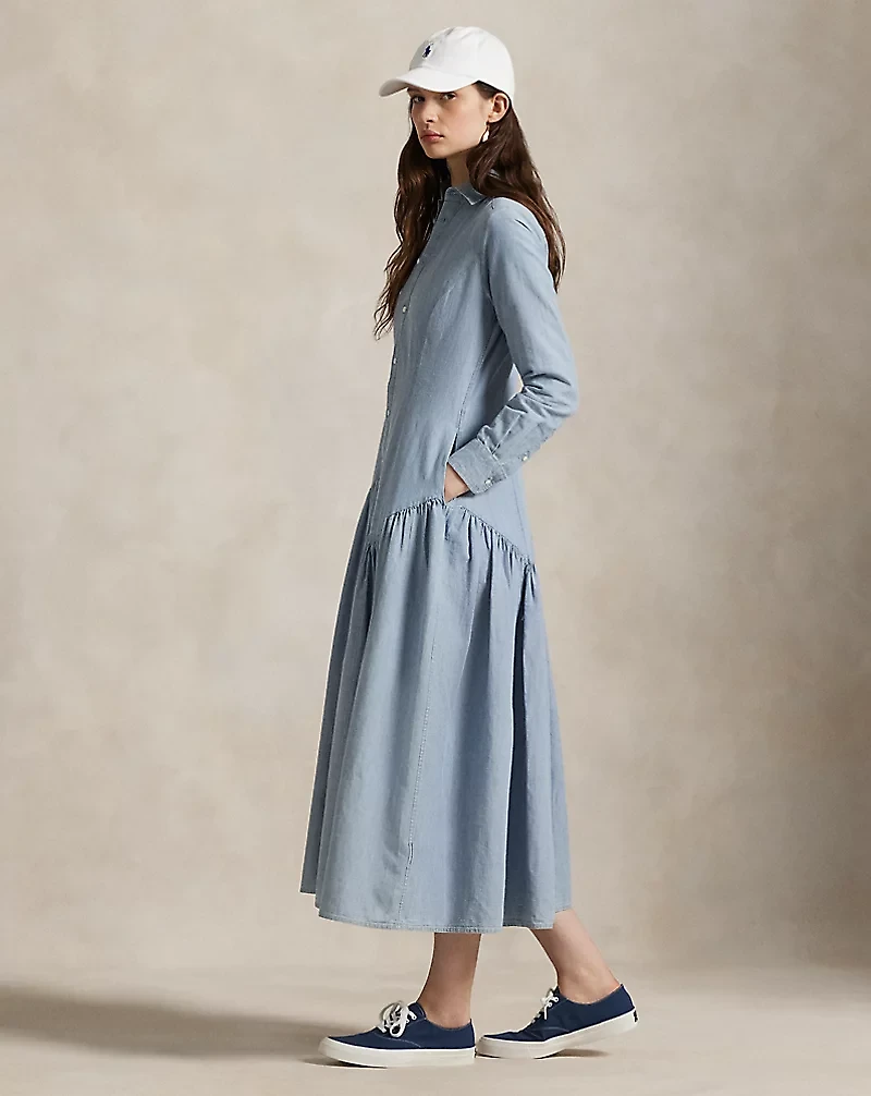 Cotton-Linen Chambray Shirtdress