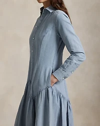 Cotton-Linen Chambray Shirtdress
