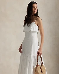 Cotton Eyelet Tiered Maxidress