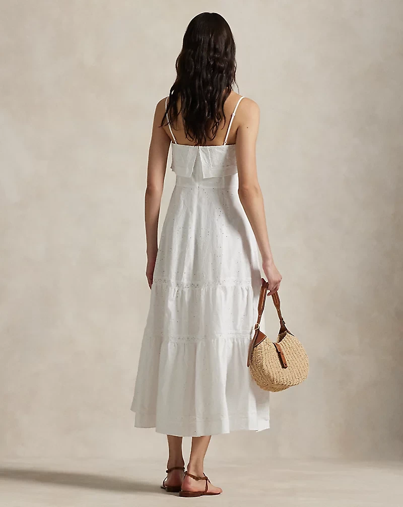 Cotton Eyelet Tiered Maxidress