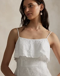 Cotton Eyelet Tiered Maxidress