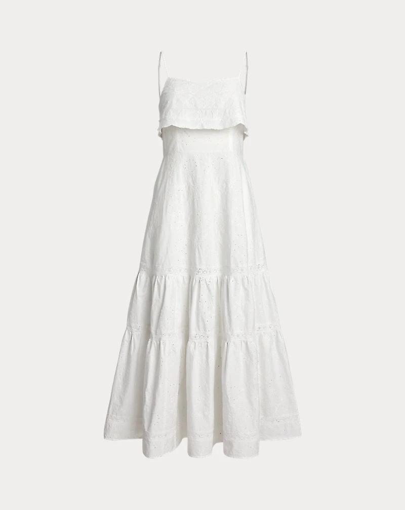 Cotton Eyelet Tiered Maxidress