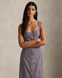 Floral Cotton Buttoned Dress