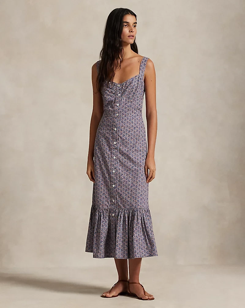 Floral Cotton Buttoned Dress