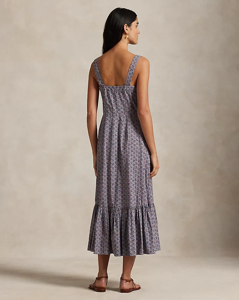 Floral Cotton Buttoned Dress