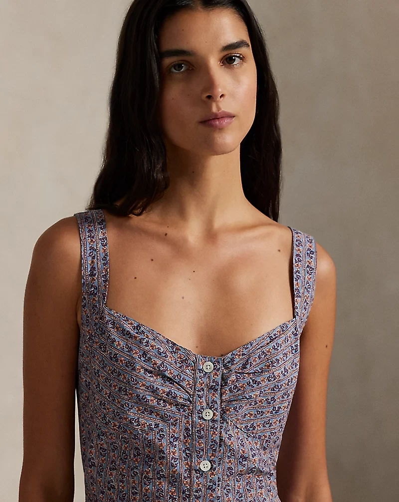 Floral Cotton Buttoned Dress